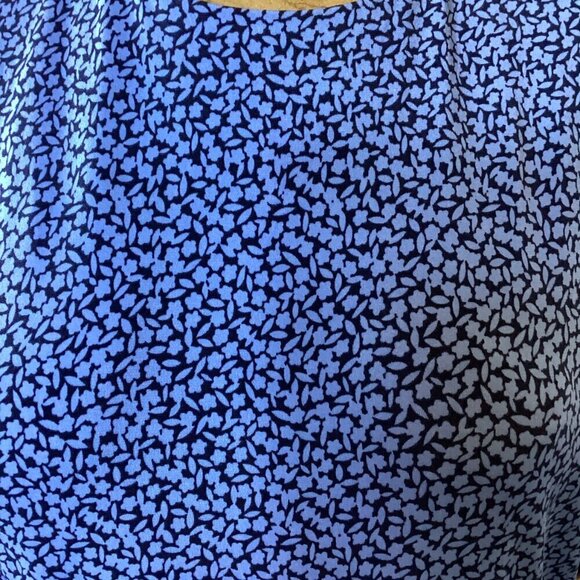 Michael Kors Blue Ditzy Floral Print Wide Leg Sleeveless Jumpsuit Sz L #49M - Picture 9 of 13